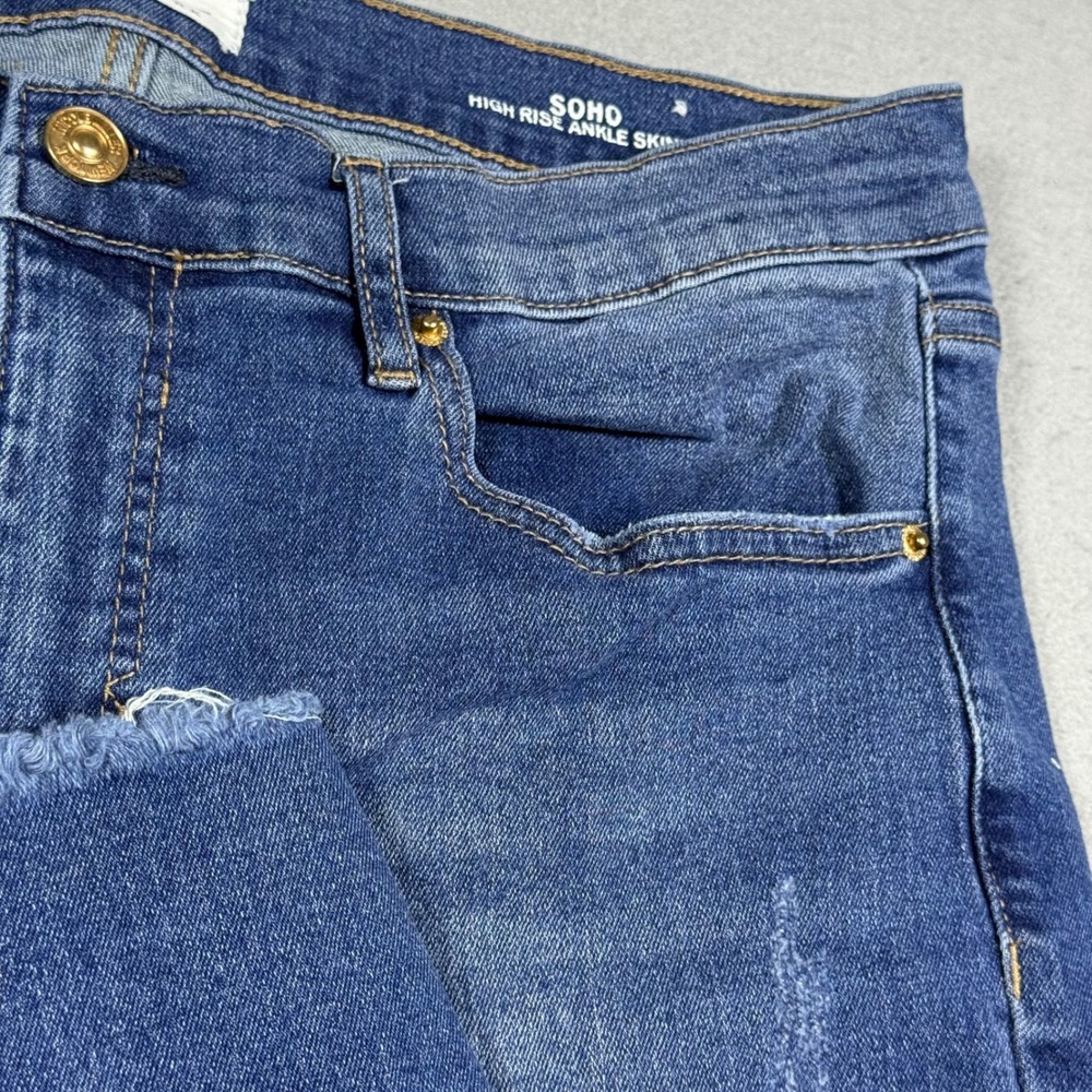 Nicole Miller New York Soho High Rise Ankle Skinny Jeans Distressed Size 12